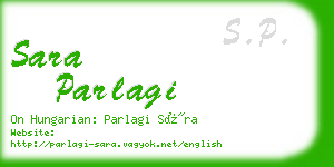 sara parlagi business card